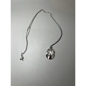 Vintage Loving Family Sterling Silver Necklace Pendant 1995 Mother Child Gift Bo